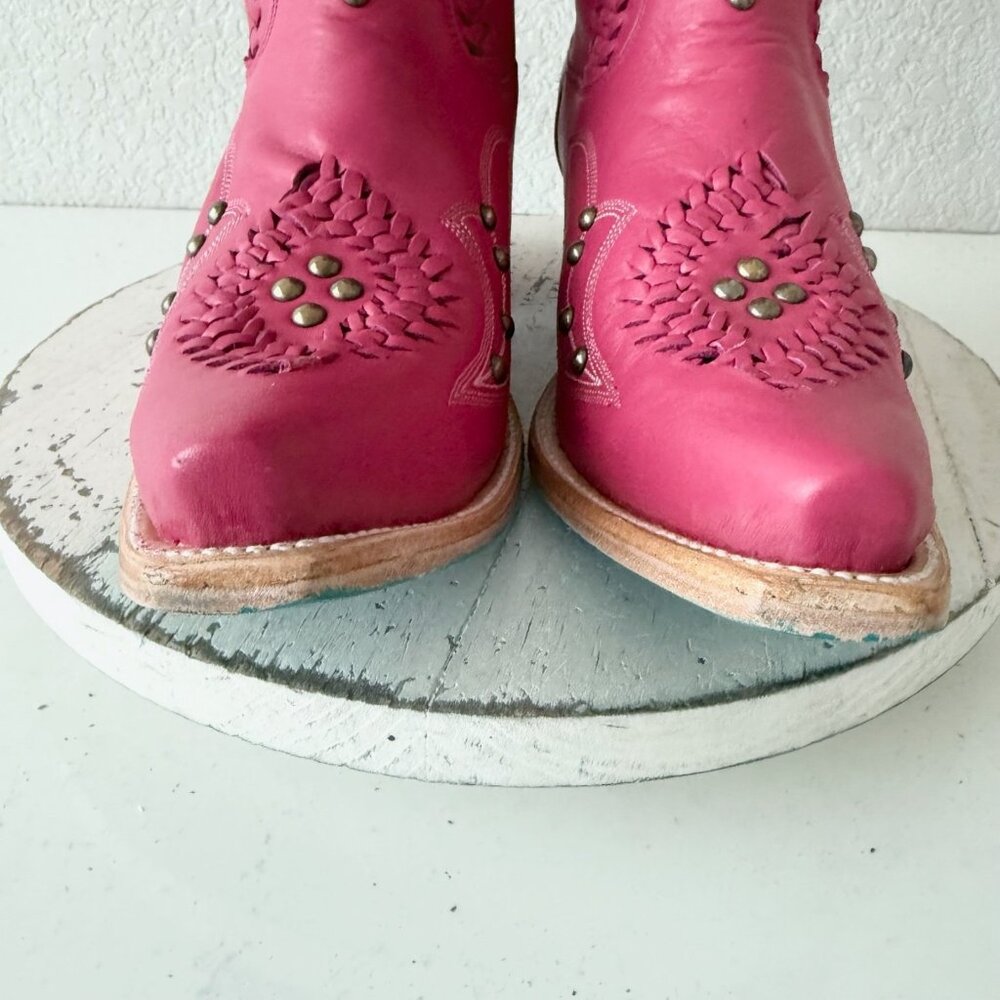 Lane COSSETTE Hot Pink Cowboy Boots Western Tall Snip Toe Size 9.5 - Picture 7 of 14